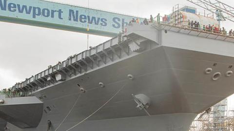 USS John F. Kennedy in drydock at Newport News Shipbuilding, Virginia