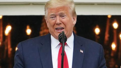 President Trump speaks at the White House, May 22.