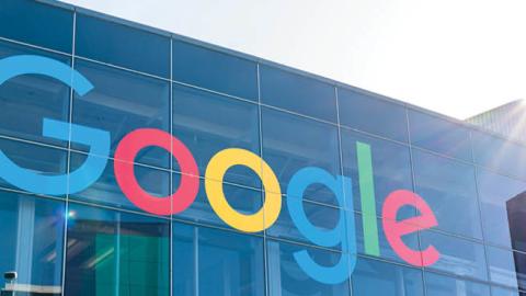Google logo seen at Googleplex, the corporate headquarters complex of Google and its parent company Alphabet Inc.