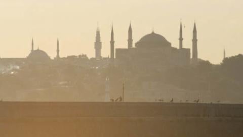 The Hagia Sophia, which was rebuilt for the final time in AD 537 during the reign of Byzantine Emperor Justinian I. Until 1453, it served as the seat of the Eastern Orthodox Church.