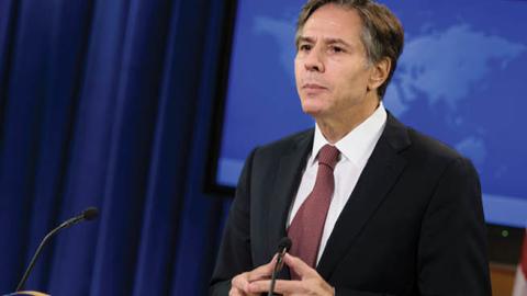 US Deputy Secretary of State Anthony Blinken attends a press conference about the 2016 annual report on international religious freedom at the US Department of State August 10, 2016 in Washington, DC.