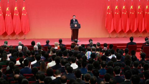 General Secretary Xi Jinping speak ahead of the 70th anniversary of the founding of the Peoples Republic of China, October 2019. (Getty Images)
