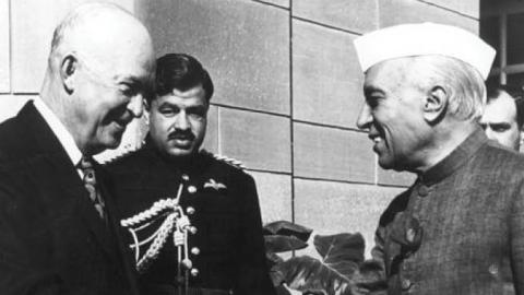 US President Dwight D. Eisenhower with former PM Jawaharlal Nehru