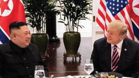 President Donald J. Trump and Kim Jong Un, Chairman of the State Affairs Commission of the Democratic People’s Republic of Korea meet for a social dinner Wednesday, Feb. 27, 2019