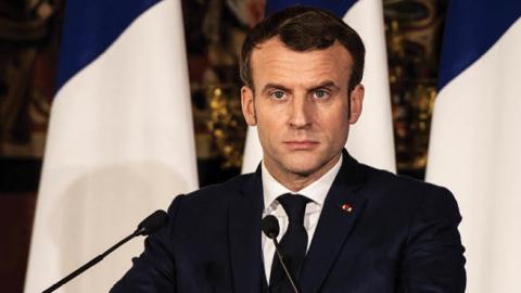 Emmanuel Macron President of the French Republic on February 27, 2020 in Naples, Italy. 