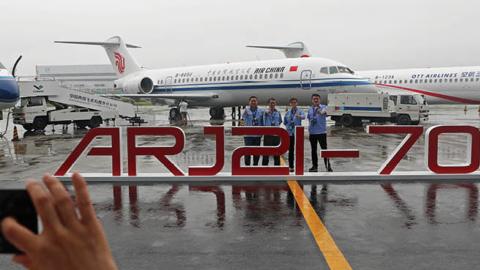 ARJ21 aircrafts are delivered to Air China, China Eastern and China Southern Airlines on June 28, 2020 in Shanghai, China (Photo by Yin Liqin/China News Service via Getty Images)