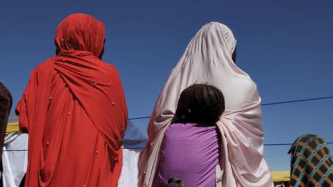 Nigerian refugee women at the growing Awaridi refugee settlement now home to 9,000 plus mostly northern Nigerians who fled Boko Haram violence over the past few years. 