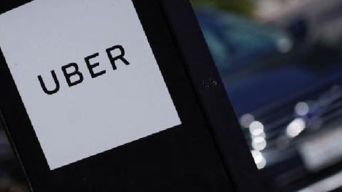 An Uber pick-up location in San Diego, Calif.