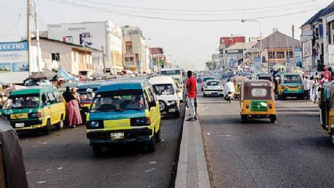 A busy road in Kaduna, Nigeria