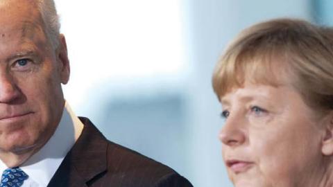 Joe Biden with Chancellor Merkel