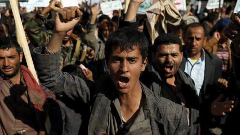 A rally in Sana’a, Yemen, against the U.S. designation of the Houthis as a foreign terrorist organization, Jan. 25.