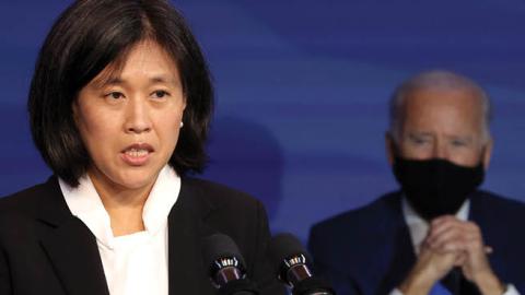  Katherine Tai delivers remarks after being introduced as U.S. President-elect Joe Biden’s nominee to be the next U.S. Trade Representative at the Queen Theater on December 11, 2020 in Wilmington, Delaware (Photo by Chip Somodevilla/Getty Images) 