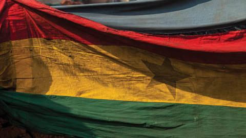 Ghanese flag at the beach village below Jamestown Lighthouse (Getty Images)