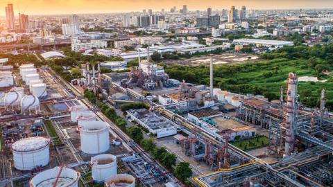 Aerial view of Oil and gas industry (Getty Images)