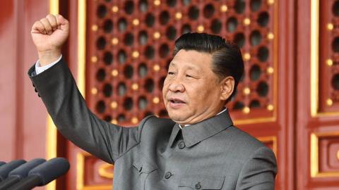 Xi Jinping delivers a speech at a ceremony marking the 100th anniversary of the founding of the CPC in Beijing (Photo by Xie Huanchi/Xinhua via Getty Images)