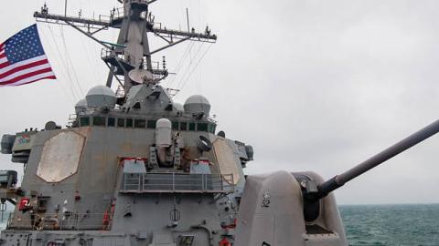 The guided-missile destroyer USS Barry (DDG 52) conducts routine underway operations (U.S. Navy photo by Mass Communications Specialist Molly Crawford)