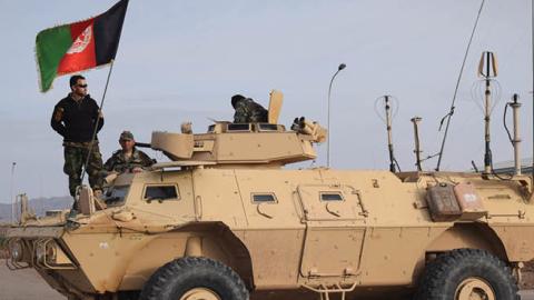 Afghan Commandos on a Mobile Strike Force Vehicle in Shindand Military Base, Herat province (Photo by Franz J. Marty/SOPA Images/LightRocket via Getty Images)