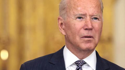 U.S. President Joe Biden gestures as delivers remarks on the U.S. military’s ongoing evacuation efforts in Afghanistan from the East Room of the White House on August 20, 2021 in Washington, DC (Photo by Anna Moneymaker/Getty Images)