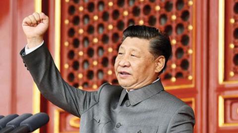 General Secretary Xi Jinping delivers an important speech at a ceremony marking the 100th anniversary of the founding of the CPC in Beijing, July 1, 2021. (Getty Images)