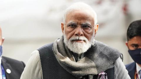 India's Prime Minister Narendra Modi attends on day three of COP26 on November 02, 2021 in Glasgow, Scotland. (Photo by Ian Forsyth/Getty Images)