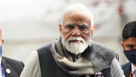 India's Prime Minister Narendra Modi attends COP26 on November 02, 2021 in Glasgow, Scotland. (Photo by Ian Forsyth/Getty Images)