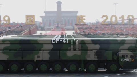 Dongfeng-41 nuclear missiles take part in a military parade celebrating the 70th anniversary of the founding of the People's Republic of China in Beijing, China, on Oct. 1, 2019. (Getty Images)