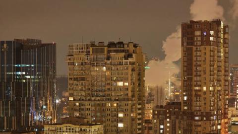 A night view of Kyiv, Ukraine on February 24, 2022. Overnight, Russia began a large-scale attack on Ukraine, with explosions reported in multiple cities and far outside the restive eastern regions held by Russian-backed rebels. (Getty Images)