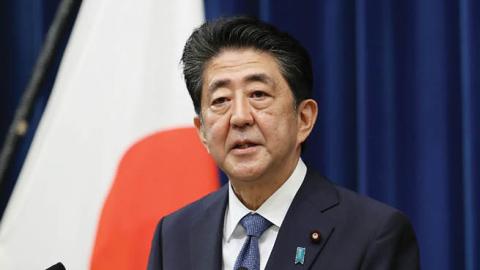 Then-Japanese Prime Minister Shinzo Abe speaks during a press conference at the prime minister's official residence in Tokyo on August 28, 2020. (Photo by STR/JIJI PRESS/AFP via Getty Images)