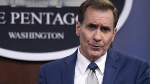 Pentagon Press Secretary John F. Kirby holds a press briefing at the Pentagon on May 9, 2022. (DoD photo by Lisa Ferdinando)