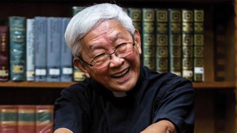 Cardinal Joseph Zen speaks during an interview with AFP at the Salesian House of Studies in Hong Kong. (Photo by Isaac Lawrence/AFP via Getty Images)