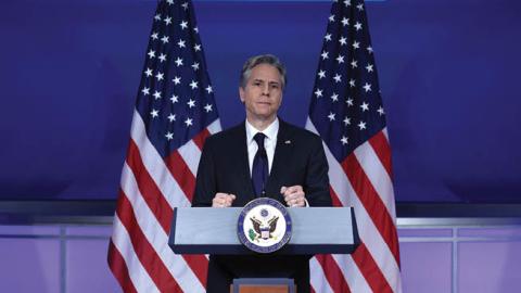 U.S. Secretary of State Antony Blinken speaks on China policy at George Washington University on May 26, 2022 in Washington, DC. (Photo by Alex Wong/Getty Images)