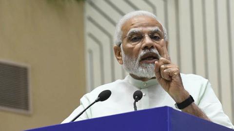 Prime Minister of India Narendra Modi during the inauguration of the Iconic Week celebrations. (Photo by Sonu Mehta/Hindustan Times via Getty Images) 