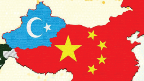 Cover photo for an article published by al-Qaeda in the Indian Subcontinent (AQIS) magazine Hitteen on China, Pakistan, and the Uyghurs. (Riccardo Valle and Lucas Webber)