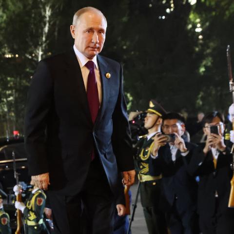 Russian President Vladimir Putin arrives to the Third Belt and Road Forum on October 17, 2023, in Beijing, China. (Contributor via Getty Images)