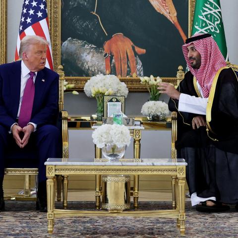 Donald Trump meets with Saudi Crown Prince Mohammed bin Salman on May 13, 2025, in Riyadh, Saudi Arabia. (Win McNamee via Getty Images)