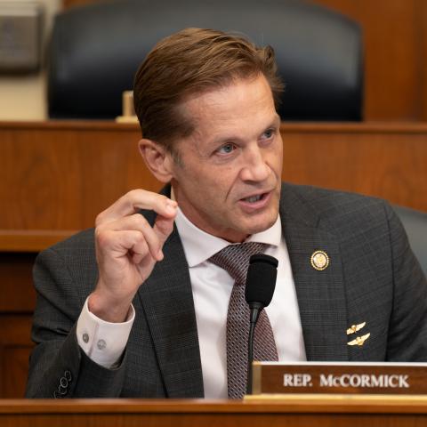 Representative Rich McCormick speaks during a House Committee on Foreign Affairs hearing on January 11, 2024. (Getty Images)