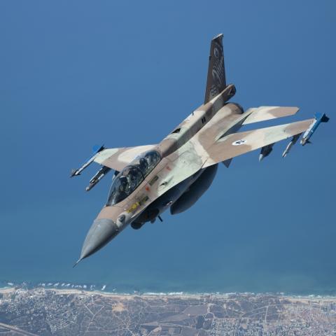 An Israeli Air Force F-16 departs after executing in-flight refueling operations with a U.S. Air Force KC-10 Extender during exercise Juniper Oak 23.3 above the U.S. Central Command area of responsibility, July 11, 2023. The U.S. is committed to its partnership with Israel while developing and maintaining interoperability with its partners, and ensuring regional security by providing essential training to deter adversaries from taking aggressive actions or malign activities against the U.S., coalition and p