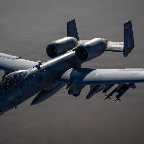 A U.S. Air Force A-10 Thunderbolt II aircraft flies over the U.S. Central Command area of responsibility during Operation Epic Fury, March 9, 2026. (U.S. Air Force photo)