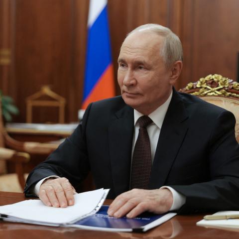 Russia’s President Vladimir Putin attends a meeting at the Kremlin in Moscow on June 29, 2026. (Getty Images)