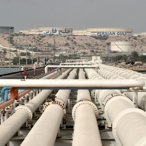 A view of the Port of Kharg Island Oil Terminal in Iran on March 12, 2017. (Getty Images)