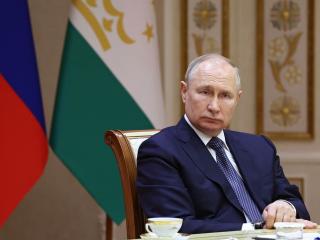 Russia's President Vladimir Putin attending a meeting of leaders of the Collective Security Treaty Organisation in the Belarusian capital Minsk on November 23, 2023. (Valery Sharifulin/POOL/AFP via Getty Images)