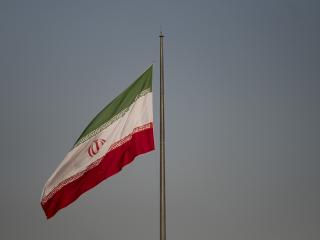 An Iranian national flag waves on a street in downtown Tehran, Iran, on August 23, 2026. (Getty Images)