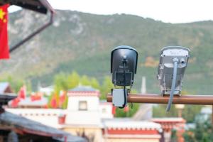 CCTV Security Surveillance Cameras in a neighborhood in China. (Getty Images)