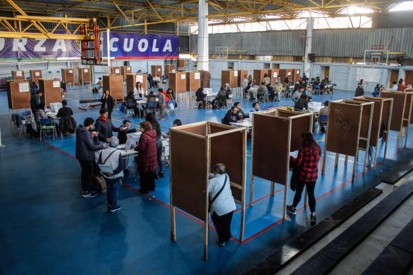 The polling station on the day of the 2023 Chilean Constitutional Council election in Valparaiso, Chile. (Cristobal Basaure Araya/SOPA Images/LightRocket via Getty Images)