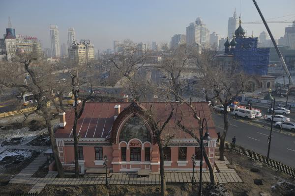 A general view of the Harbin Holy Iveron Icon Orthodox Church and orphanage on December 6, 2017, in Harbin, China. (Tao Zhang via Getty Images)