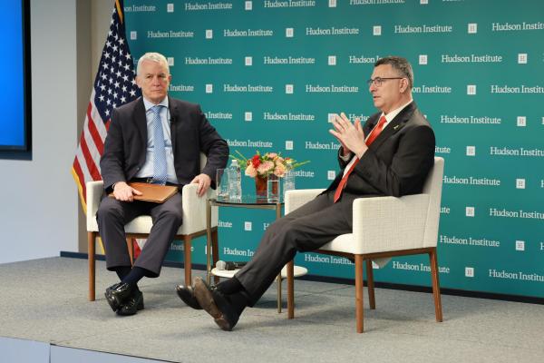 Israeli Foreign Minister Gideon Sa’ar and Senior Fellow Michael Doran at Hudson Institute on August 28, 2025.
