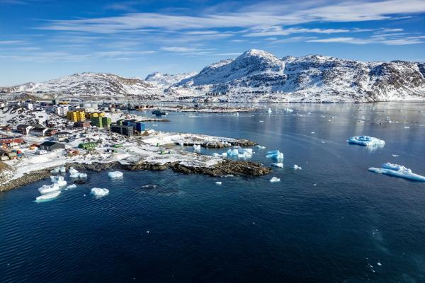 Icebergs float near Nuuk, Greenland, on March 11, 2025. (Getty Images)