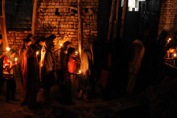 Pakistani Christians hold candles as they march during the Easter Celebration ceremony on April 20, 2014 in Islamabad, Pakistan. (Metin Aktas/Anadolu Agency/Getty Images)