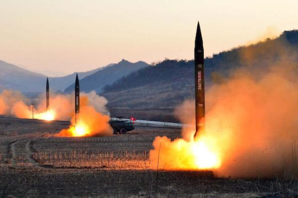 A ballistic missile launch by the Korean People's Army at an undisclosed location in North Korea. (KCNA/STR/AFP/Getty Images)
