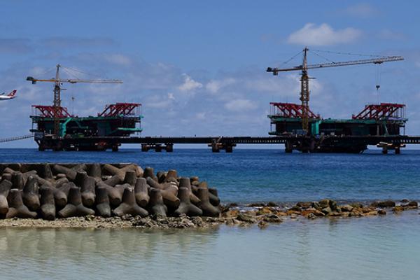 Construction of the China Maldives Friendship Bridge, February 8, 2018